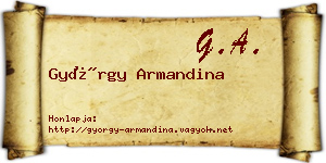 György Armandina névjegykártya